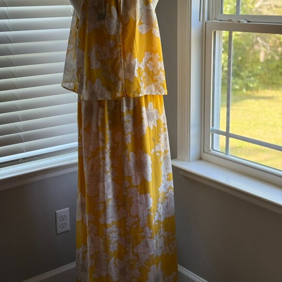 NWT Chicos Summertime Floral Maxi Dress Yellow Size .5 - Picture 9 of 10